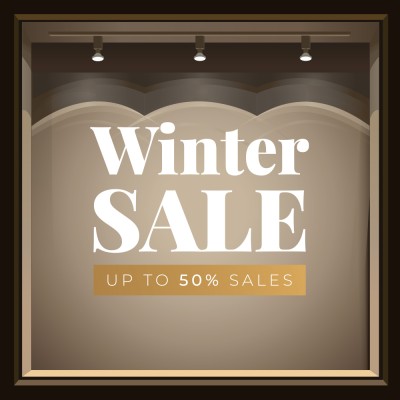 50% sales gold-white, Εκπτωτικά, Αυτοκόλλητα βιτρίνας, 